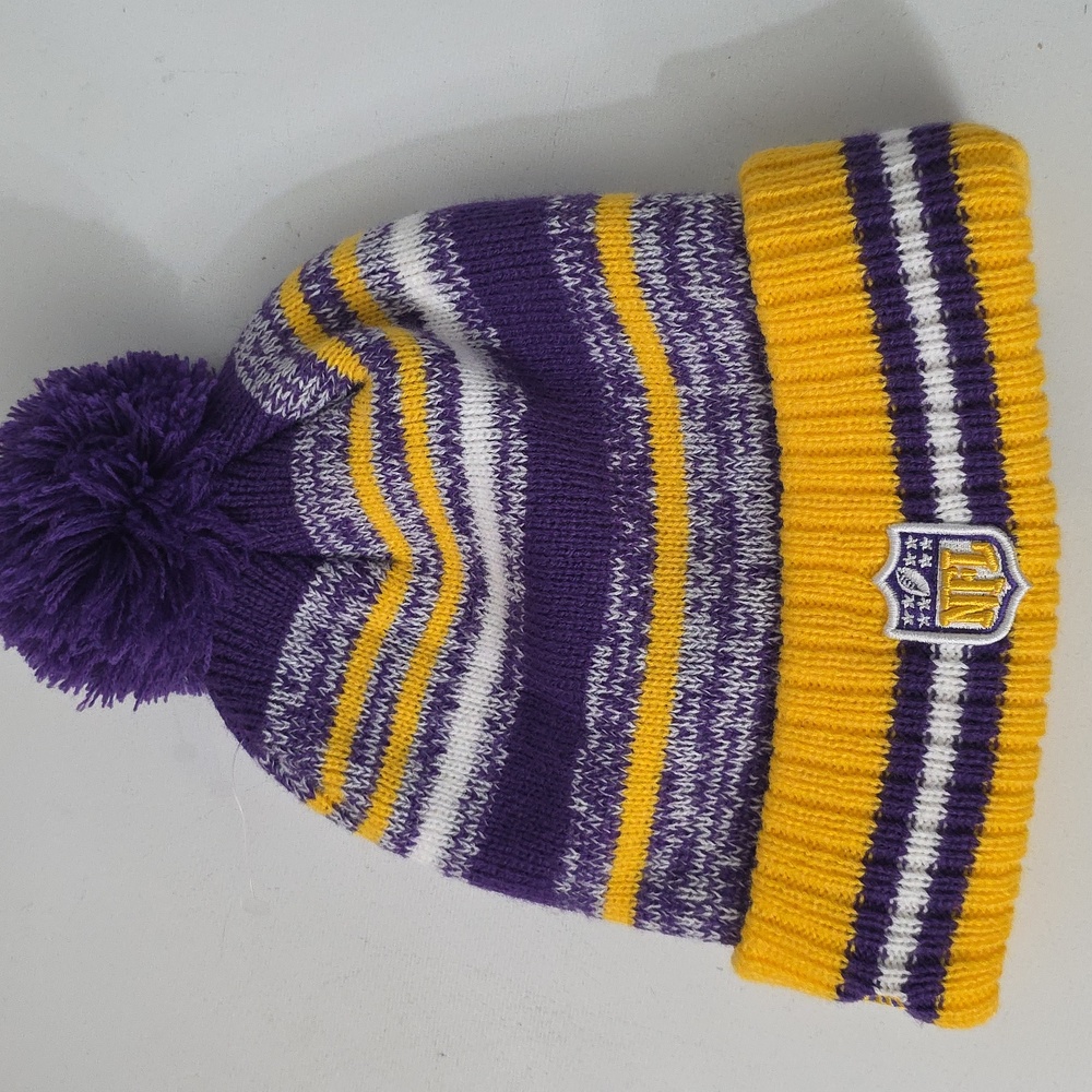 NFL Purple and Gold Striped Beanie, NWOT
